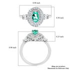 Rhapsody AAAA Paraiba Turmalin und Diamant-Halo-Ring, VS E-F, 950 Platin, 0,85 ct. image number 5