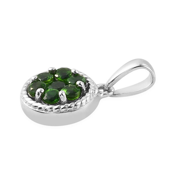 3er-Set Nat&uuml;rlicher Chromdiopsid Solit&auml;r Ring, Ohrstecker und Anh&auml;nger 925 Silber platiniert ca. 1,82 ct image number 6