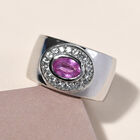 Premium Ilakaka Rosa Saphir und Zirkon Ring 925 Silber platiniert (Größe 20.00)(Fissure gefüllt) ca. 1,43 ct image number 1
