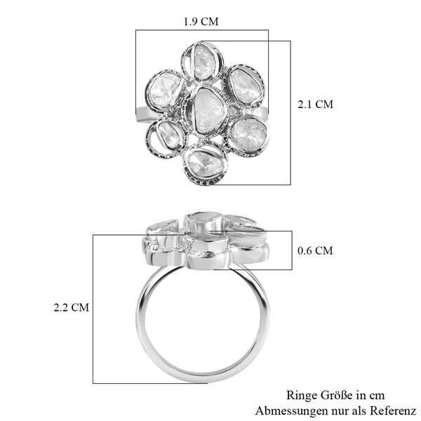 Handgearbeiteter, nat&uuml;rlicher Polki Diamant-Ring - 0,50 ct. image number 5