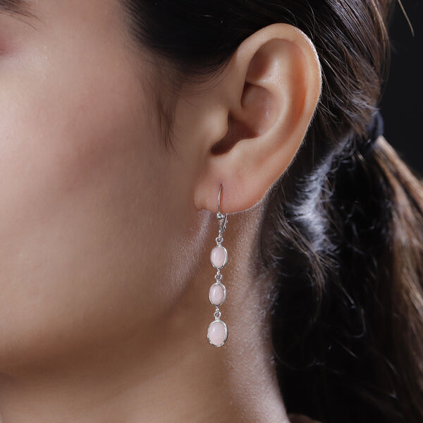 Rosa Opal-Ohrringe, 925 Silber platiniert ca. 2,85 ct image number 3