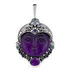 Sajen Silber - Afrikanischer Amethyst Anh&auml;nger, 925 Silber ca. 32.26 ct