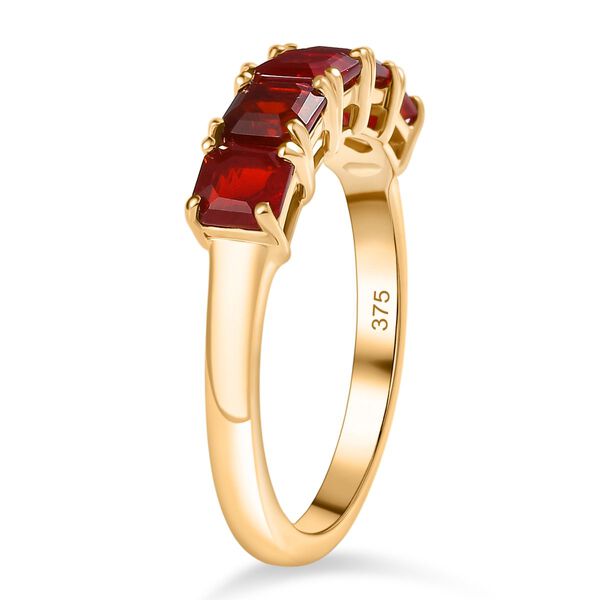 AAAA Mexikanischer Kirschfeuer-Opal Ring in 375 Gold - 1 ct. image number 5