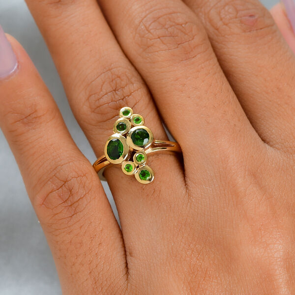 Natürlicher Chromdiopsid-Ring, 925 Silber vergoldet  ca. 0,93 ct image number 3