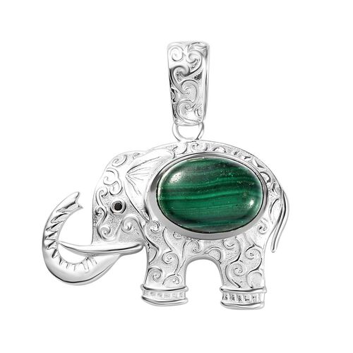 AAA Malachit und schwarzer Spinell-Anhänger - 8,84 ct. image number 0