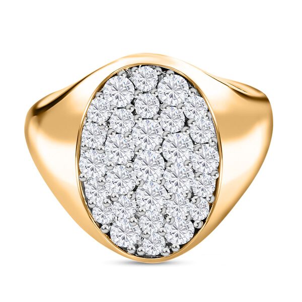Moissanit Ring, 925 Silber Gelbgold Vermeil, ca 1.16 ct image number 0