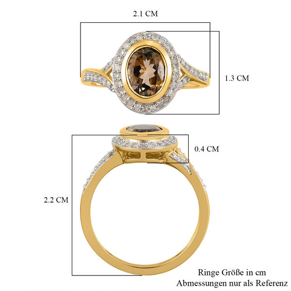 Premium goldener Tansanit und Diamant-Ring, 585 Gold  ca. 1,45 ct image number 7