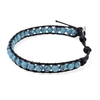 Flexibles blaues rekonstituiertes Howlith Armband - 35 ct.
