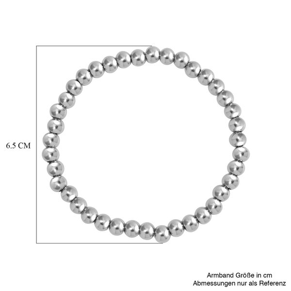 5er-Set – Kugel-Perlen-Armbänder in Silberton image number 7