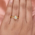 Natürlicher Äthiopischer Opal und Zirkon Ring 925 Silber vergoldet image number 2