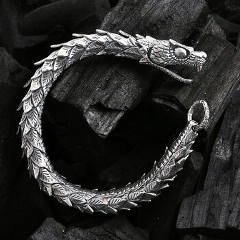 D'Joy Royal Bali - 925 Silber Drachen Armband, 19 cm