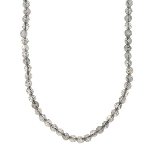 Labradorit Halskette ca. 50 cm 925 Silber rhodiniert ca. 30,00 ct. image number 0