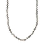 Labradorit Halskette ca. 50 cm 925 Silber rhodiniert ca. 30,00 ct.