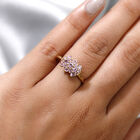 Lila Saphir Cluster Ring, 925 Silber vergoldet, 0,83 ct. image number 2