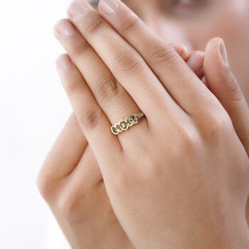 AA nat&uuml;rlicher, goldener Tansanit und Zirkon-Ring - 1,01 ct.