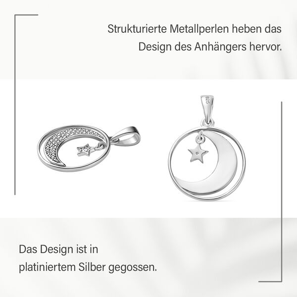 Mondlicht Magie Anhänger in platiniertem Silber image number 9