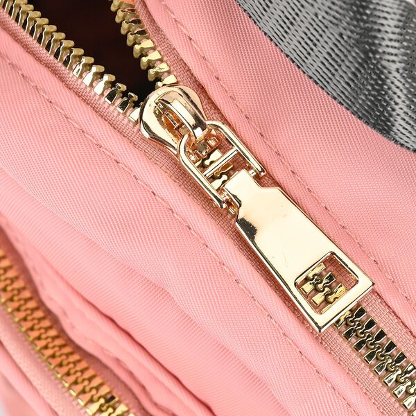 Moderner Kunstleder Rucksack in Steppoptik mit RFID-Schutz, Rosa image number 6