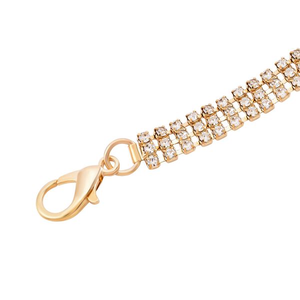 Kristall G&uuml;rtel ,100% Glaskristall und Metall, L130cm, 61g, gold image number 4