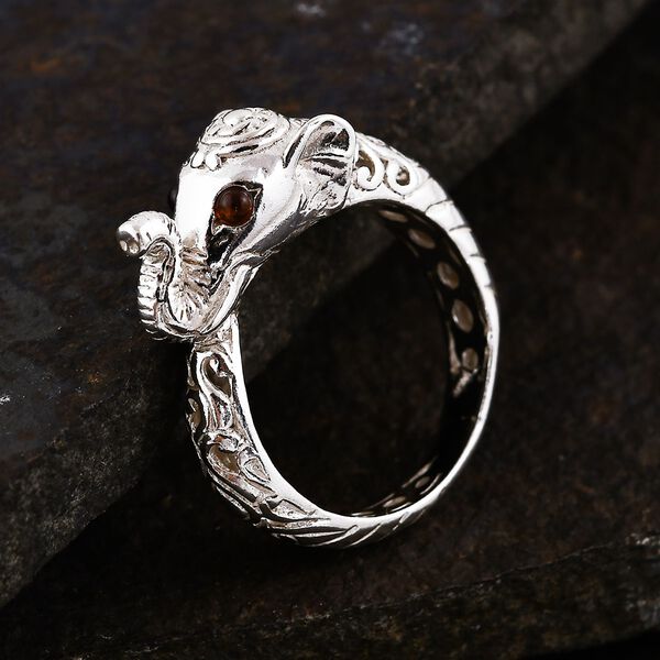 Royal Bali Kollektion- Rhodolith Granat Elefant Ring - 0,10 ct. image number 1