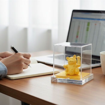 Feng-Shui-Maneki-Neko Gl&uuml;ckskatze aus 999er Feingold, 10mg