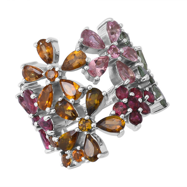 Mehrfarbiger-Turmalin-Ring, 925 Silber platiniert  ca. 6,76 ct image number 3