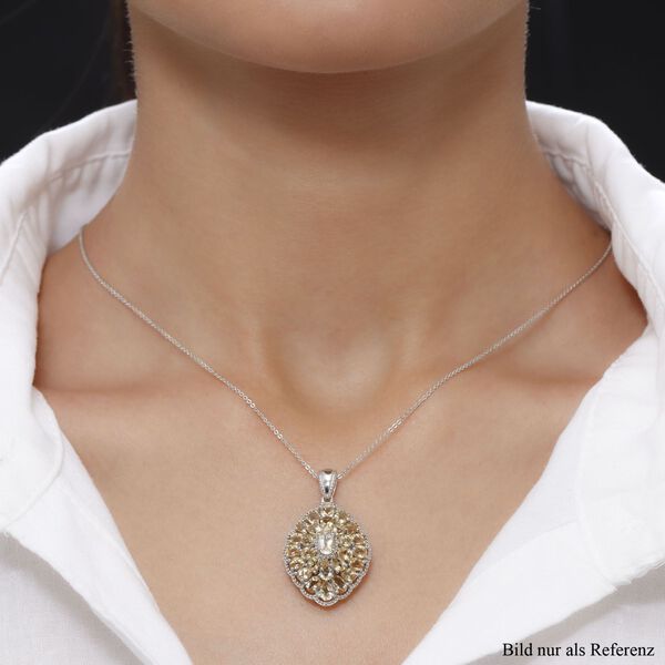 Citrin Anh&auml;nger mit Kette, ca. 50 cm, 925 Silber platiniert, ca. 5.07 ct image number 2