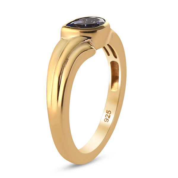 AAA Tansanit Ring 925 Silber vergoldet  ca. 0,45 ct image number 5