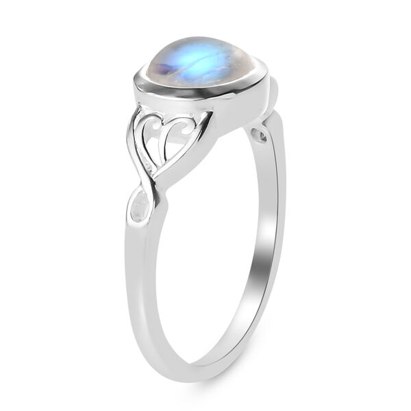 Regenbogen Mondstein Ring 925 Silber  ca. 1,39 ct image number 5