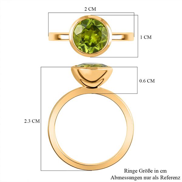 Natürlicher Peridot-Ring, 925 Silber vergoldet (Größe 16.00) ca. 1.97 ct image number 7