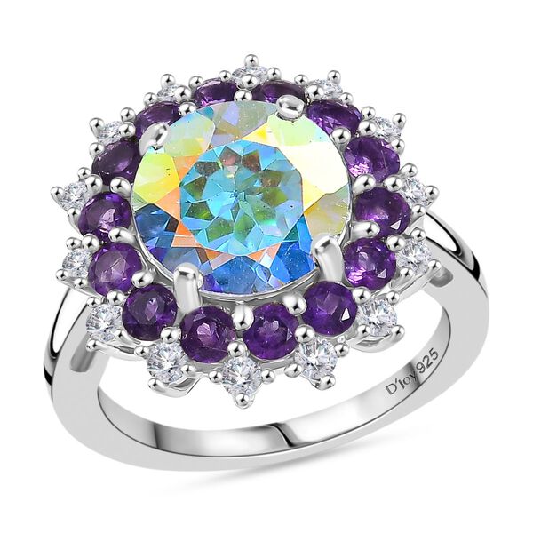 D'Joy Merkur mystischer Topas, afrikanischer Amethyst und Zirkon Ring und Anh&auml;nger mit 45cm Kette image number 10