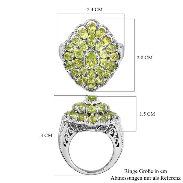 Nat&uuml;rlicher Peridot-Ring 925 Silber platiniert  ca. 5,93 ct image number 7