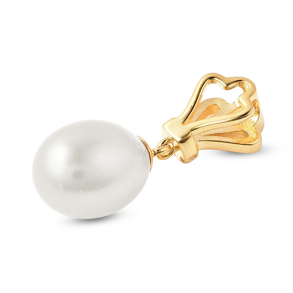 Süßwasserzuchtperlen und Weißer Zirkonia Anhänger 925 Silber vergoldet image number 4