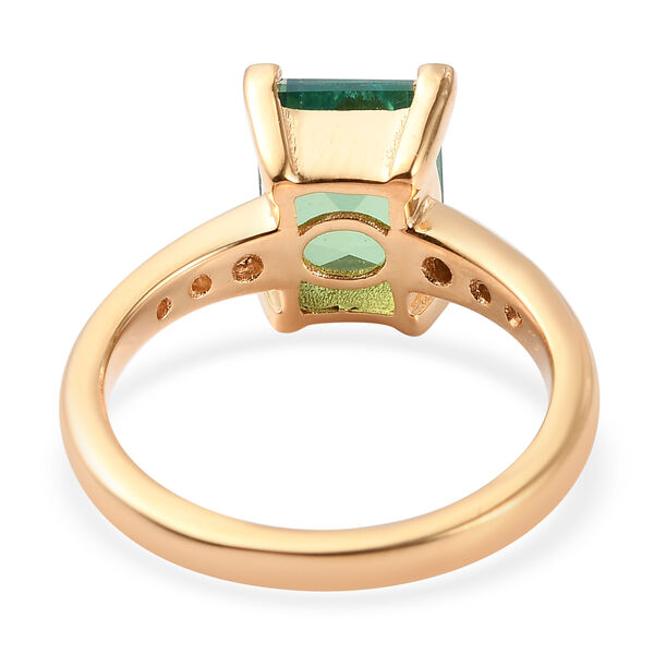 Pfau Triplett Quarz und Zirkon Ring 925 Silber vergoldet  ca. 2,80 ct image number 6