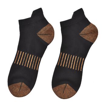 2er-Set Kupferfaser-Kompressions-Strumpfe, Antibakteriell und Anti-Geruch, L/XL (41-45), Schwarz und braun