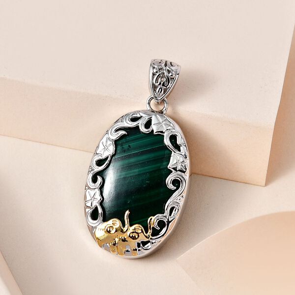 AAA Malachit Anhänger - 50,67 ct. image number 2