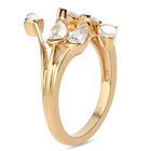 LUSTRO STELLA - feinster Zirkonia Bypass-Ring, 925 Silber vergoldet image number 4
