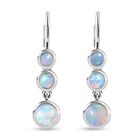 Natürliche, äthiopische Welo Opal Ohrringe, 925 Silber platiniert ca. 1,00 ct