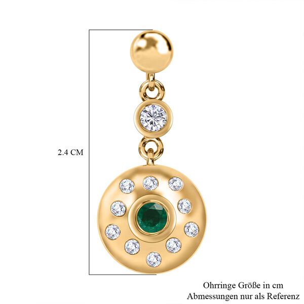 AAA Smaragd und Zirkon Ohrringe - 0,65 ct. image number 4