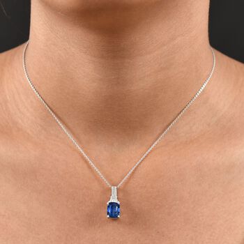 D'Joy AA Nat&uuml;rlicher Kaschmir Kyanit und Zirkon Anh&auml;nger mit 50cm Kette - 3 ct.