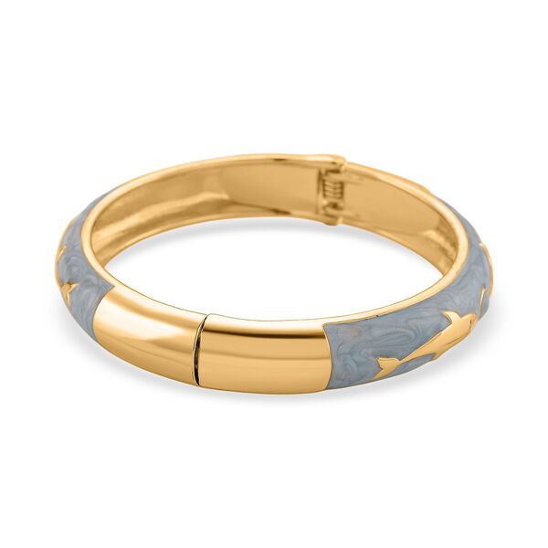 Emaille-Armreif mit Fischmotiv, Hellblau, ca. 18,5 cm image number 5