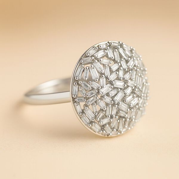 LUXURIANT SI-GH SGL zertifizierter Labor Diamant Ring, 925 Silber rhodiniert - 1 ct. image number 1