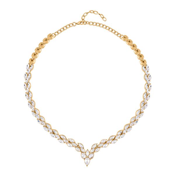 2er-Set - wei&szlig;e Kristall-Ohrringe und Halskette image number 2