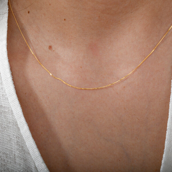 Italienische Diamantschliff-Panzerkette in  375 Gelbgold image number 2