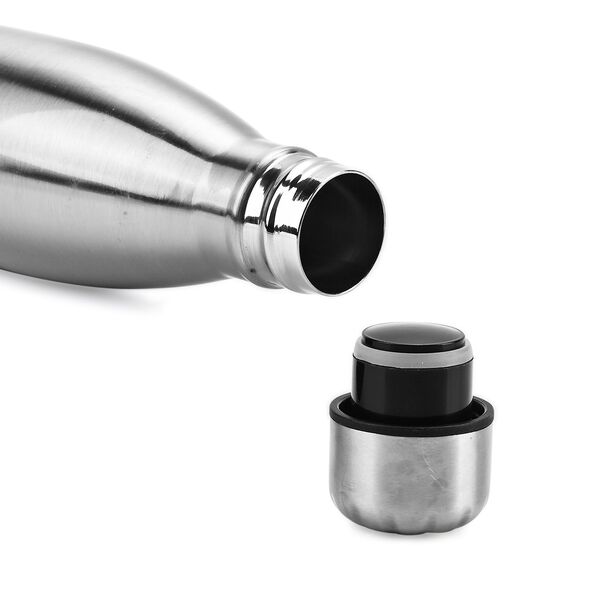 Doppelwandige Edelstahl-Trinkflasche, 500ml, Silber image number 2