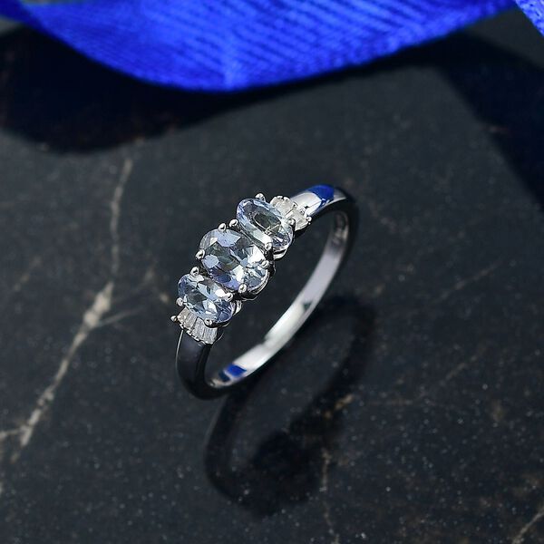 AMERIKA CLOSE OUT DEAL - D'Joy Pfau Tansanit Ring 925 Silber rhodiniert (Gr&ouml;&szlig;e 16.50) ca. 1.12 ct image number 1