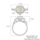 Natürlicher Äthiopischer Opal und Zirkon Halo Ring 925 Silber Platin-Überzug image number 6