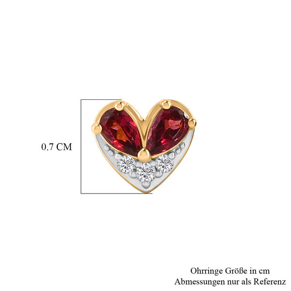 GP Amore Kollektion - Afrikanischer Amethyst, Wei&szlig;er Zirkon Ohrringe 925 Silber 750 Gelb Vergoldet ca. 0.99 ct image number 4