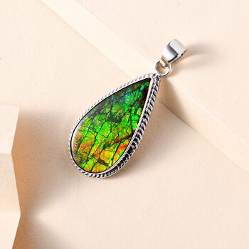 Kanadische Ammolit Anh&auml;nger, 925 Silber, platiniert, ca. 17.00 ct