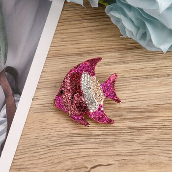 Mehrfarbiger Kristall Brosche  Gelb