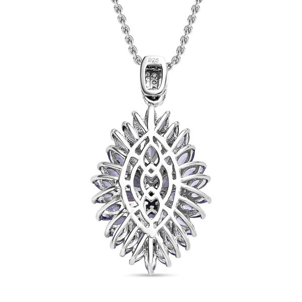 Tansanit und Zirkon Anhänger mit 50cm Kette - 5,55 ct. image number 5